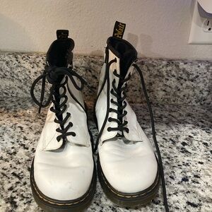 Dr. Martens White and Black Combat Boots